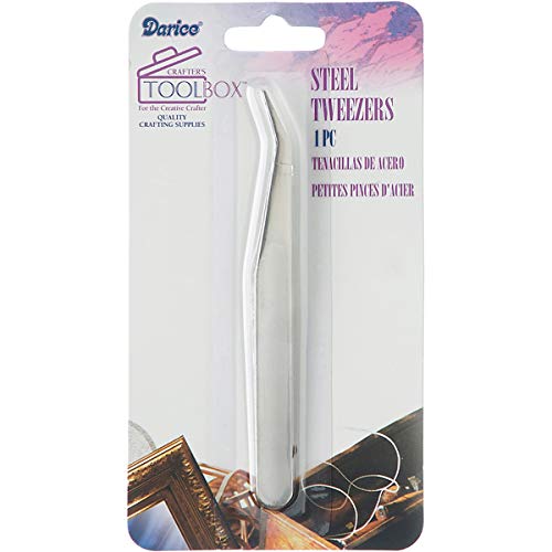 Darice Curved Fine Point Tweezers 5in Fabric