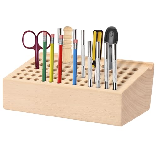 76 Styles Leather Craft Tool Holder, Leather Tool Organizer Holder Tool Wooden, Professional Tools Portable Leathercraft Organizer for Making Punch Tools Craftsmen