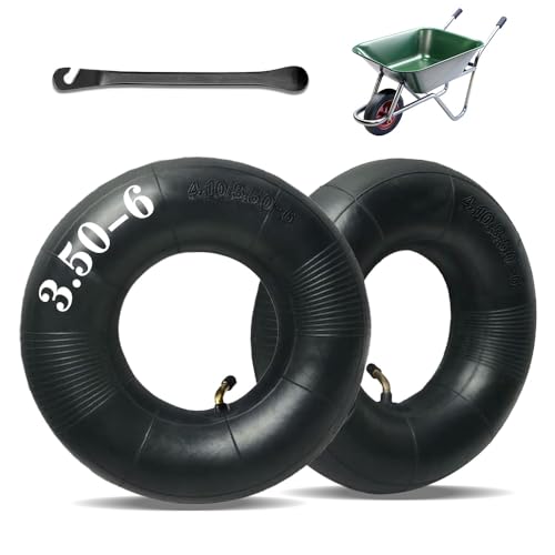 Mtlhbcg Cámaras de Aire Ruedas Pequeñas,4.10/3.50-6 Tubo Interior Fuerte Capacidad de Carga,para generadores,remolques,Carretillas,Mini Bicicleta,Césped Jardín Equipo,cortadoras,(2pcs)