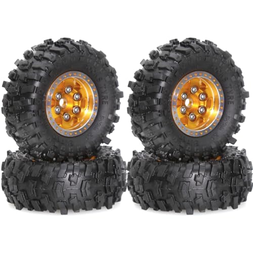 Pneus en caoutchouc avec jante à verrouillage roues complètes RC échelle 1/10