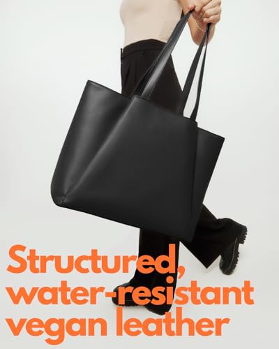 Work Tote Bags for Women 15.6 Inch - Laptop Tote Bag with Zip Compartments - Large PU Leather Office Purse Computer Briefcase2