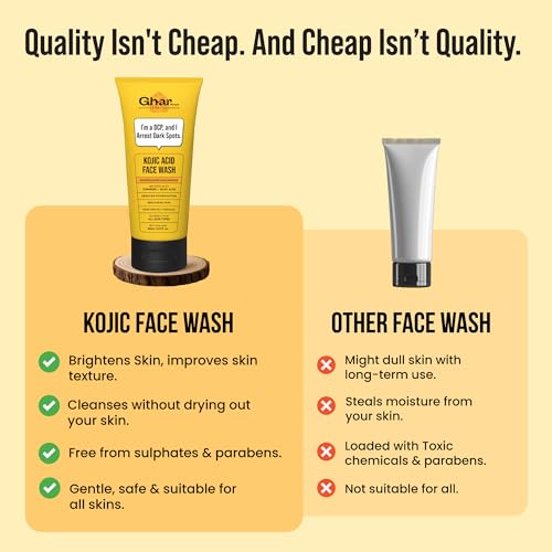 Image of GHAR SOAPS Kojic Acid 2% Soap with Niacinamide | For Pigmentation, Sun damage, Brightening Underarm & Reduces Dark Spot | Soap for Men & Women | Suitable for All Skin Types |(Pack of 1)