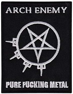 LipaLipaNaArch Enemy Silver_1 Embroidered Iron-On Patch Applique