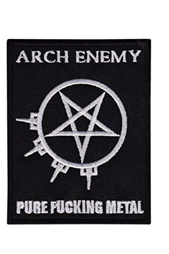 LipaLipaNaArch Enemy Silver_1 Embroidered Iron-On Patch Applique