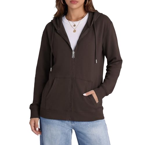 Image of Witsmile Zip Up Hoodie Women Oversized Sweatshirt Long Sleeve 2026 Fall Outfit Lightweight Jackets Workout Clothes