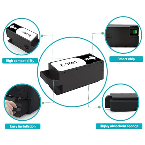 Hyggetech T3661 Wartungsbox Ersatz für Epson T3661 C13T366100 Wartungsbox für Expression Photo XP-8500 XP-8505 XP-8600 XP 8605 XP-15000 Premium XP-6000 XP-6001 XP-6005 XP-6100