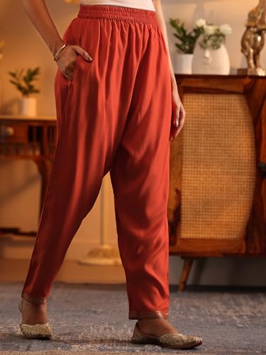 Image of Libas Woven Design Silk Blend Straight Kurta with Trouser and Dupatta