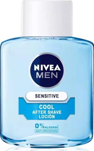 NIVEA MEN Sensitive Cool Loción After Shave (1 x 100 ml), con 0% alcohol para calmar la irritación, loción calmante para el cuidado de la piel sensible