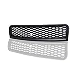 HS Power Black Finished R Style Honeycomb Mesh Front Hood Bumper Grill Grille Abs Compatible with 2002-2005 A4 B6 / S4 B6