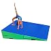 Gymmatsdirect Folding Gymnastics Incline Mat Large Cheese Wedge Ramp Skill Shape Triangle Tumbling Mats 60"x30"x15", Blue/Green