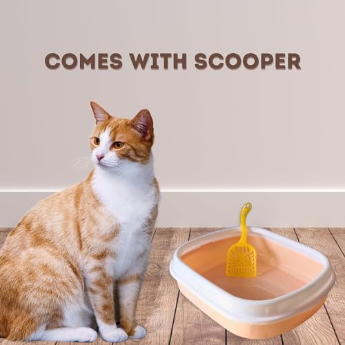Image of Cature Cat Litter Tray Box with Free Scooper for Cat, Kitten & Bunnies (Pink)