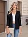 Zeagoo Women's 3/4 Sleeve Open Front Cropped Knit Cardigan Sweater Casual Bolero Shrugs for Dresses Black Summer Outfits