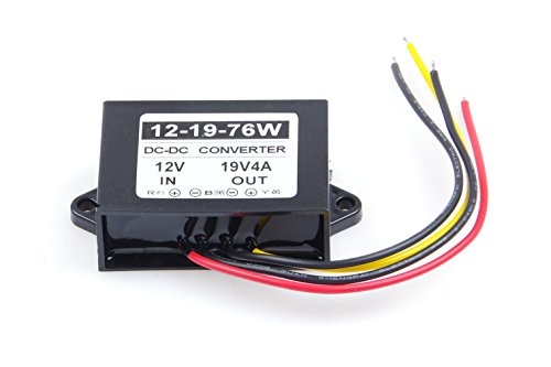 KNACRO DC 12V 10-17V Step-Up to DC 19V 4A 76W Weatherproof Power Supply Module Converter Regulator Booster