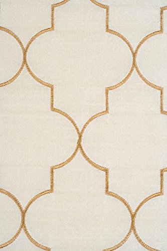 Stylemaster Hudson 52 by 17-Inch Embroidered Lined Valance with Cording, Vanilla