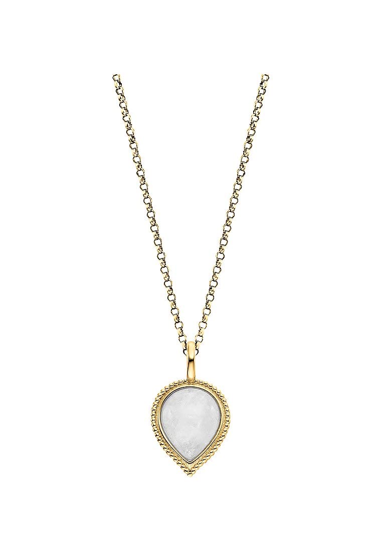 Engelsrufer Halskette mit Anhänger aus Sterlingsilber und Mondstein in der Farbe Gold, Länge: 42cm +4cm +4cm, ERN-PUREDROP-MO-G