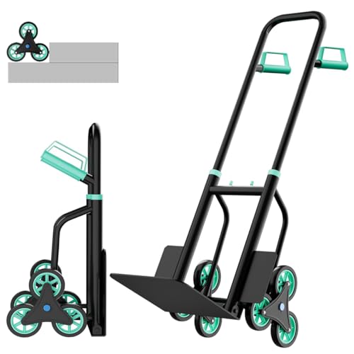 Dolly for Stairs, 440LB Capacity Hand Truck for Stairs with 6 Non-Slip Wheels, Heavy-Duty Stair Climbing Dolly for Moving Furniture, Appliances, Boxes in Home, Office & Warehouse