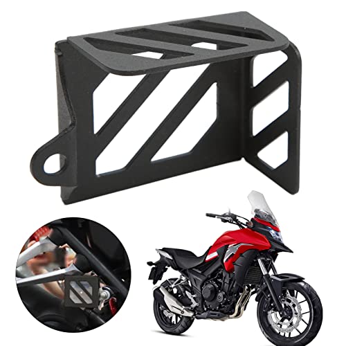 Schutz Des Hinteren Bremsflüssigkeitsbehälters Carbon Stahl Hinterer Bremsbehälter Schutz Schutz Motorrad Zubehör Ersatz für CB125R CB2150R CB250R CB300R CB500X(Schwarz)