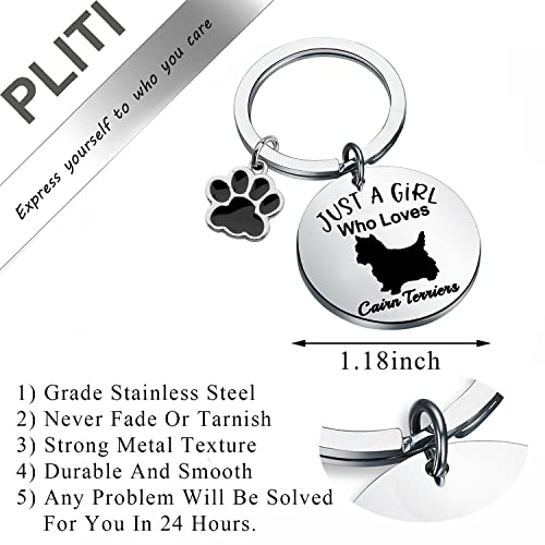 PLITI Cairn Terrier Gift Cairn Terrier Dog Lover Gift Cairn Terrier Owner Gift Just A Girl Who Loves Cairn Terriers Keychain2