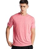 Zengjo Running Shirts Men(Marled Coral, M)