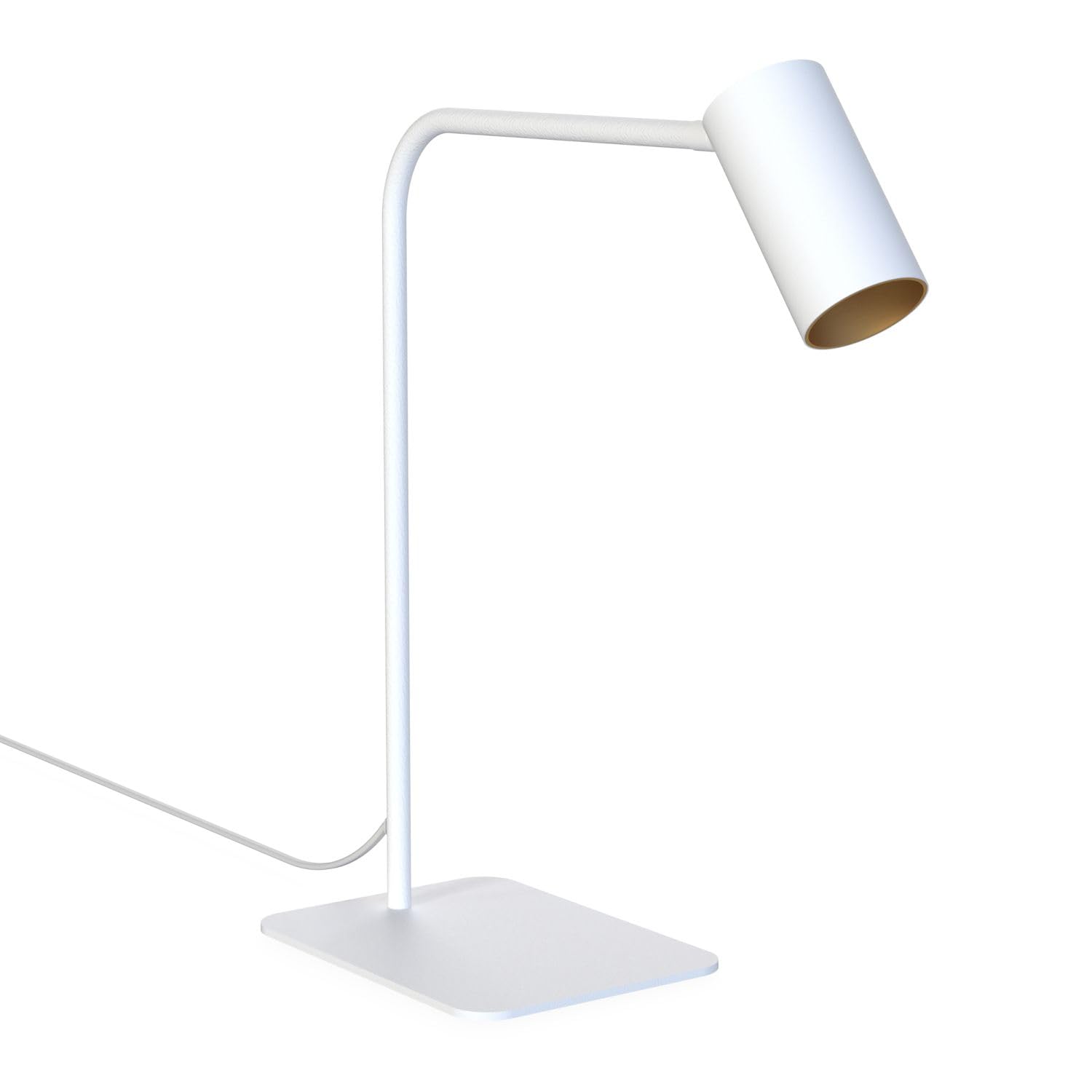 Schreibtischlampe Weiß Gold GU10 verstellbar 40-45 cm zielgerichtetes Licht Modern Tischleuchte Schreibtisch Arbeitszimmer Büro Leselampe