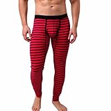 Big Promotion!Man Leggings,Striped Breathe Patchwork Low Rise Leggings Long Johns Thermal Pant...
