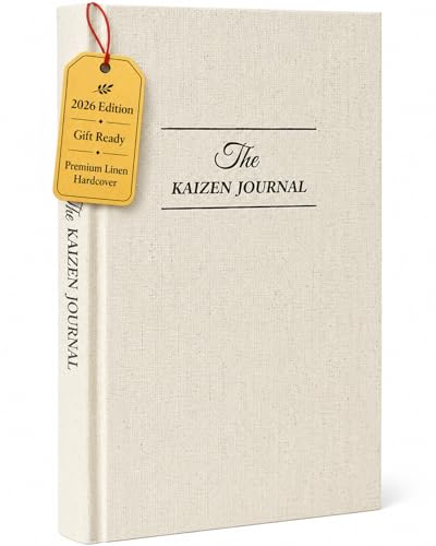 The Kaizen Journal for Self Improvement Undated Daily Planner & Habit Tracker for Men & Women Productivity Focus & Mental Health 24-Week Goal Planner with Gift-Ready Box Two Colors (Original Linen)