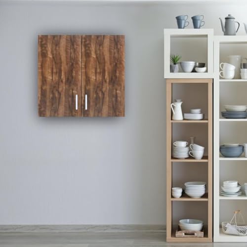 Image of Door Multipurpose Storage Cabinet & Adjustable Shelf | Space Organizer | Termites Resistance | Wall Mounted for Office, Kitchen Finish (Cochwood Brown, Door 2)