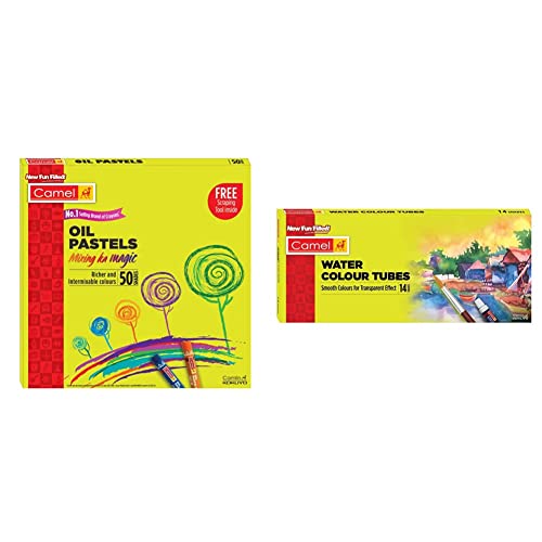 Image of Camel Camlin Kokuyo Oil Pastel (50 Shades) Student Water Color Tube - 5ml, 14 Shades