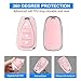 QBUC Key Fob Cover for Chevy, Car Key Fob Case with Keychain for Equinox 2018-2022 Sonic 2017-2020 Spark 2016-2022 Traverse Trailblazer Trax Accessories Protector (Pink)