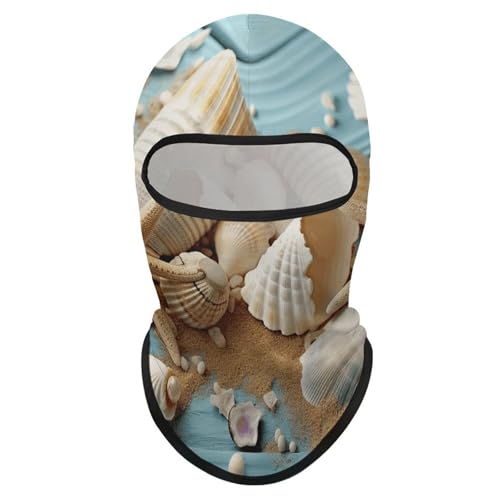 Máscara facial de pasamontaña con temática de playa y conchas marinas para hombres y mujeres, protección solar, transpirable, cubre todo el head para senderismo, ciclismo, running y conducción miniatura 7