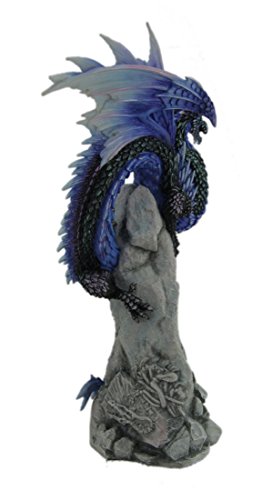 Estatua Dragón Azul Pintada a Mano de Andrew Bill miniatura 3