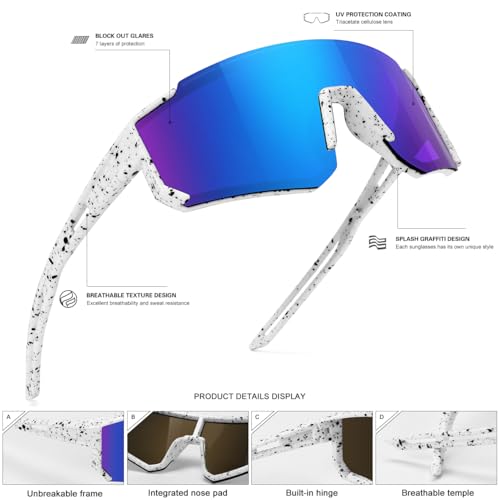 image for SEKKAF Kids Sunglasses Youth Baseball Sunglasses for Boys Girls Softba