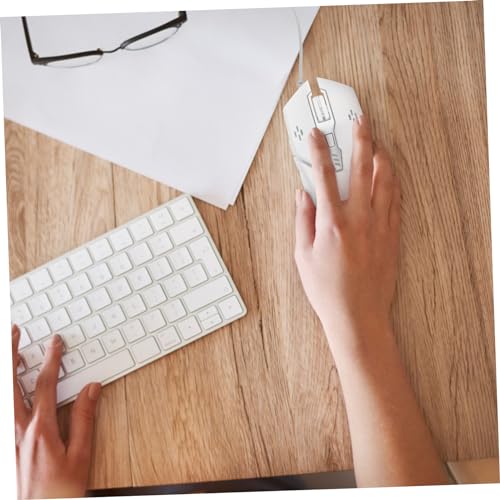 Ratón ergonómico silencioso NUOBESTY blanco con cable y DPI regulable 4
