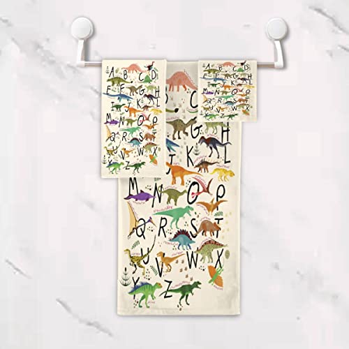 Arnovic Dinosaur Towel Bathroom Sets, 3-Piece Premium Towel Set With 1 Bath Towel 1 Hand Towel And 1 Washcloth #TOP5