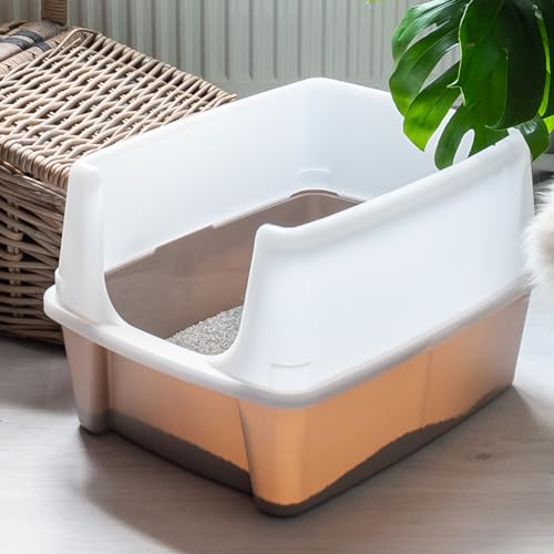 Caja de arena para gato Iris Ohyama beige, fácil de limpiar miniatura 3