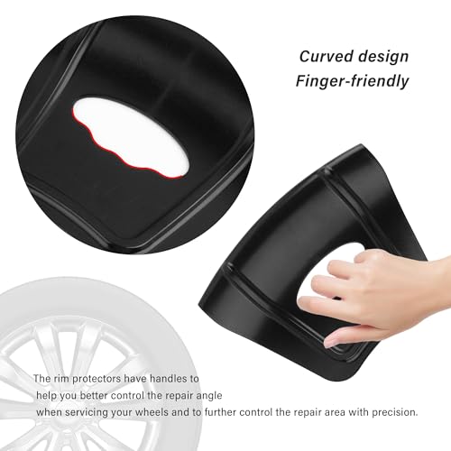 Image of OFBAND 2PCS Upgraded Rim Protector for Car Wheels,Ergonomic Design Rim Guards for Car Rims with Double Convex Rib Non-Slip Edge,Universal Wheel Protectors Rim Fits Motocycles SUVs Bikes (Black)