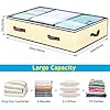 90L Under Bed Storage Containers, Closet Organizers and Storage Bins, Foldable Underbed Storages Bags for Blankets, Towels, Comforter, Sweaters, Pillows, Linen Sheets, Wrapping Paper, 4 Pack Beige #1