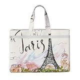 satyuw Bolsa de lona con estampado de la Torre Eiffel de París, ligera, para oficina, trabajo, viajes, compras, playa, salidas