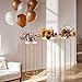 Tectsia 3pcs Metal Cylinder Pedestal Stand for Party, Cilindros Para Decoraciones De Fiestas, Round Cake Pedestal Tables for Wedding Display, Event Decor with Floral Plant, Birthday Backdrop- Gold