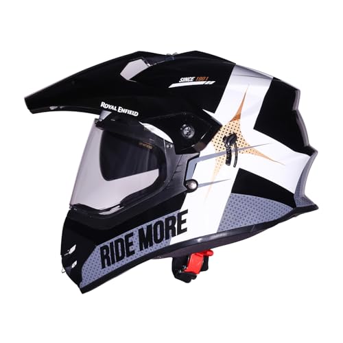 Image of Royal Enfield Throttle DS Kinetic | Certification: ISI and DOT | Shock Absorption: High Density EPS liner | High Impact ABS Outer Shell | Micrometric Lock | GREY M
