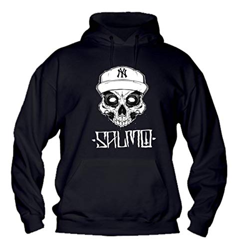  Felpa Uomo con Cappuccio Basic Top qualità Top vestibilità - S. - Divertente Humor Made in Italy (Nero, S)
