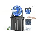 Ausic 9L Bucket Portable Misting Fan for Outdoors Patios, 30000mAh Rechargeable Battery Operated Camping Fan, 3 Strong Winds, 3 Large Spray Outlets, for Fishing/Travel/Garden Party/Golf/Tent/Office
