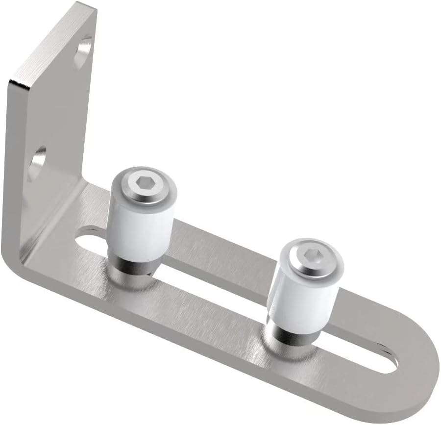 Adjustable Floor Guide Sliding Barn Door Floor Guide Wall/Door Bottom Guide Black (Black 2-Pack)