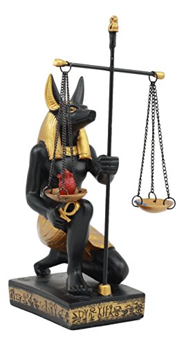 Estatua de Anubis sosteniendo la balanza 7.5 in miniatura 5