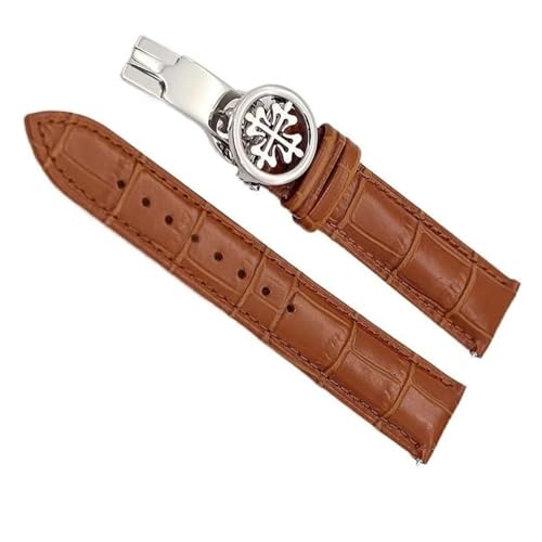 Bracelet montre cuir véritable avec fermoir déployant acier anti-chute