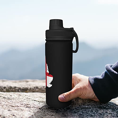 Pooedso England Terrain Map Water Bottle 18Oz Stainless Steel Insulated Water Bottles With Spout Lid Sports Water Bottle For Travel Camping Hiking Biking Water Jug #TOP7