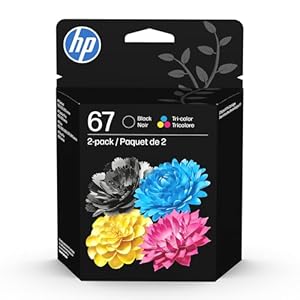 HP 67 cartuchos de tinta negro/tricolor para impresoras HP | Funciona con la serie de impresoras: DeskJet 1255, 2700, 4100; ENVY 6000, 6400 | Elegible para tinta instantánea | 3YP29AN