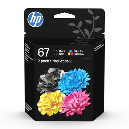 HP 67 Black/Tri-color Ink Cartridges (2 Count - Pack of 1) |...