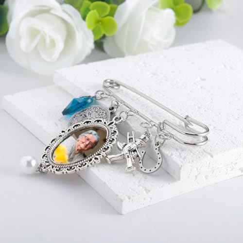 Image of Something Blue Gifts for Bride to Be Bridal Shower Gifts Charm Wedding Pin for Her Wedding Keepsake Brooch