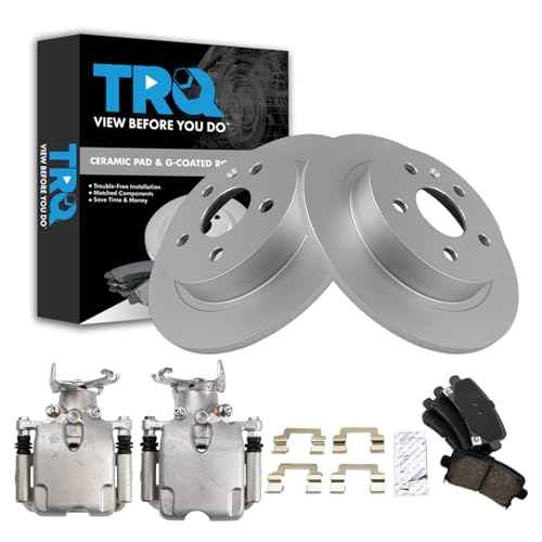 Image of TRQ Rear Brake Pad and Rotor Set Ceramic Solid Rotors Calipers | For 2012 Buick LaCrosse